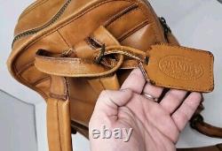 Vintage Tumi Dakota Rare Brown Range Steer Hide Leather Backpack Bag Excellent