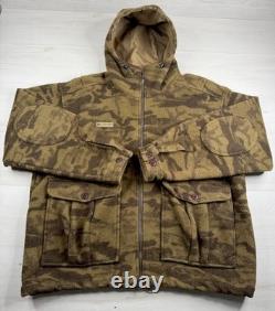Vtg Columbia Gallatin Range Wool Jacket Brown Camo Full Zip Hunting Mens 2XL