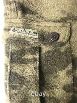 Vtg Columbia Mens Sz 38x32 Gallatin Range Wool Camo Cargo Pants HM8040