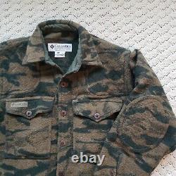 Vtg Columbia Wool Camouflage Camo Gallatin Range Heavy Hunting Jacket Medium M