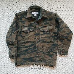 Vtg Columbia Wool Camouflage Camo Gallatin Range Heavy Hunting Jacket Medium M