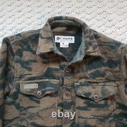 Vtg Columbia Wool Camouflage Camo Gallatin Range Heavy Hunting Jacket Medium M