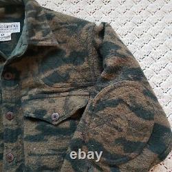 Vtg Columbia Wool Camouflage Camo Gallatin Range Heavy Hunting Jacket Medium M