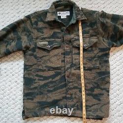 Vtg Columbia Wool Camouflage Camo Gallatin Range Heavy Hunting Jacket Medium M