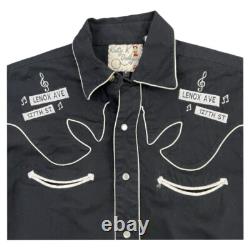 Vtg Katy K Designs M Pearl Snap Embroidered Western Harlem On The Range Shirt