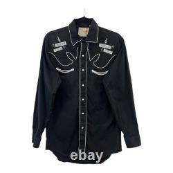 Vtg Katy K Designs M Pearl Snap Embroidered Western Harlem On The Range Shirt