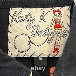 Vtg Katy K Designs M Pearl Snap Embroidered Western Harlem On The Range Shirt