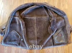 Vtg Mens Shearling Coat Brown Leather Sheepskin Sz 40 Jacques Jekel Range Jacket