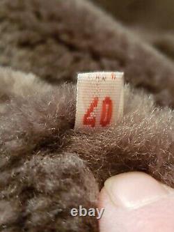 Vtg Mens Shearling Coat Brown Leather Sheepskin Sz 40 Jacques Jekel Range Jacket