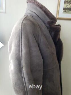 Vtg Mens Shearling Coat Brown Leather Sheepskin Sz 40 Jacques Jekel Range Jacket