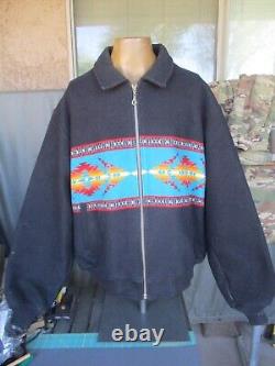 Vtg PENDLETON WESTERN WEAR Indian, Native Wool Blanket Cowboy Range Jacket, XXL