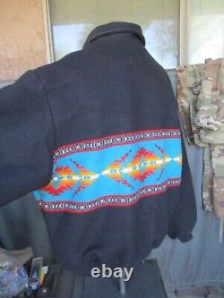 Vtg PENDLETON WESTERN WEAR Indian, Native Wool Blanket Cowboy Range Jacket, XXL