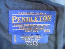 Vtg PENDLETON WESTERN WEAR Indian, Native Wool Blanket Cowboy Range Jacket, XXL