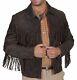 Western Suede Jacket Men's Native American Cowboy Jacket Fringe Leather Jacket