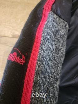 $228 RARE Veste de Golf Bunker Mentality en Laine d'Agneau pour Homme Taille L avec Logo en Couleurs