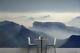 3d Mountain Range Mist Autocollant Fond D'écran Amovible Mural 885