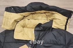 450 $ NWT The North Face Parka en duvet pour homme 77 Brooks Range, manteau noir et tan, taille XL