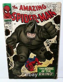 Amazing Spider-man #41 1ère Apparition De Rhino Vg Gamme Silver Age Key Comic 41
