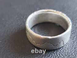 Bague en argent sterling pour homme taille 9-1/2 avec la gamme de montagnes Grand Teton, fabriquée sur mesure