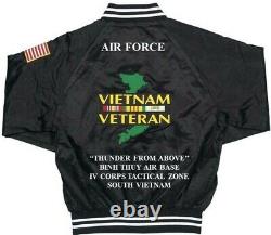 Base aérienne de Phan Rang II Corps Tz Vietnam Veste en satin brodée (dos seulement)