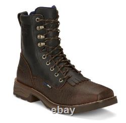 Botte de travail montante à lacets Tony Lama pour homme High Range 8 en noyer pacanier avec embout composite