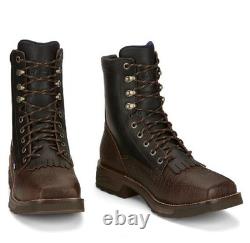 Botte de travail montante à lacets Tony Lama pour homme High Range 8 en noyer pacanier avec embout composite
