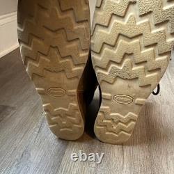 Bottes de travail décontractées Lucchese pour homme en cuir marron, bout mocassin, à lacets, taille 9,5M