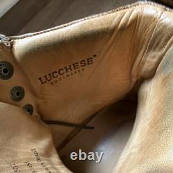 Bottes de travail décontractées Lucchese pour homme en cuir marron, bout mocassin, à lacets, taille 9,5M