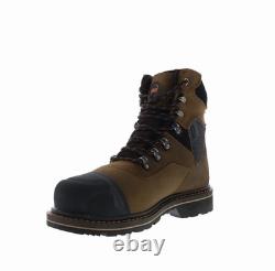 Bottes de travail et de sécurité Hoss Range Soft Toe 61172 pour hommes en cuir marron à lacets