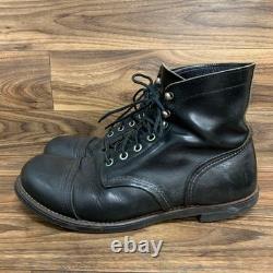 Bottes en cuir Red Wing 8114 IRON RANGE pour hommes, taille US 8 1/2 D, noires