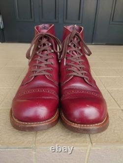 Bottines de travail Red Wing Homme US8.5D Iron Range Manson 8012 Cuir bordeaux à bout en cuir
