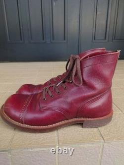 Bottines de travail Red Wing Homme US8.5D Iron Range Manson 8012 Cuir bordeaux à bout en cuir