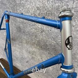 Cadre de vélo de route Vintage Shogun 600 58cm Tange CRMO Bleu 700c 126mm années 1980