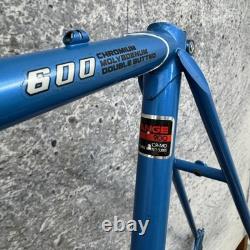 Cadre de vélo de route Vintage Shogun 600 58cm Tange CRMO Bleu 700c 126mm années 1980