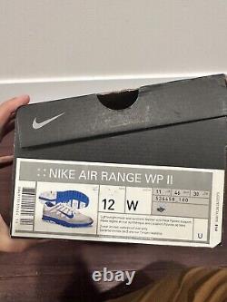 Chaussures de golf Nike Golf AIR Range WP II blanc bleu 536458-100 Taille 12 pour hommes NEUVES