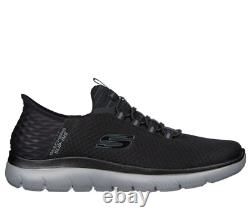 Chaussures sans lacets pour hommes Skechers, tige en maille Summit High Range, NOIR/CHARBON, taille moyenne