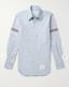 Chemise Oxford Thom Browne Avec Brassards Pour Homme, Bleu, Coton, 620 $, Taille 2 Ou M, Neuve Avec &eacute;tiquettes