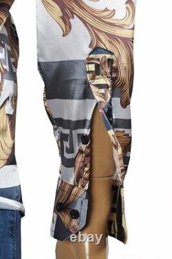 Chemise à manches longues multicolore pour hommes Versace 180, taille moyenne
