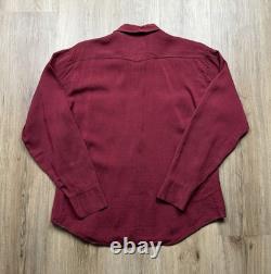 Chemise à pression pour homme en rayonne Rockabilly vintage des années 50, grande taille, rouge et noir, style cowboy