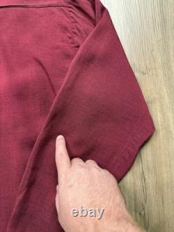 Chemise à pression pour homme en rayonne Rockabilly vintage des années 50, grande taille, rouge et noir, style cowboy