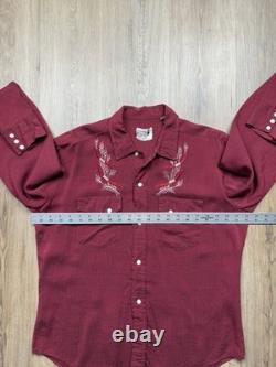 Chemise à pression pour homme en rayonne Rockabilly vintage des années 50, grande taille, rouge et noir, style cowboy