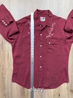 Chemise à pression pour homme en rayonne Rockabilly vintage des années 50, grande taille, rouge et noir, style cowboy