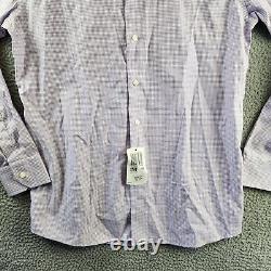 Chemise ajustée à carreaux micro Eton pour hommes 41/16 col ouvert manches longues violet clair