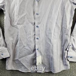 Chemise ajustée en brocart Eton pour homme, taille 42/16.5, bleu clair, à col et manches longues.