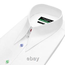 Chemise blanche de luxe pour homme à col tab avec épingle à cravate, style vintage années 1930 façon Goodfellas