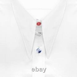 Chemise blanche de luxe pour homme à col tab avec épingle à cravate, style vintage années 1930 façon Goodfellas