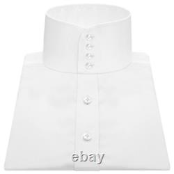 Chemise blanche formelle pour homme à col montant chinois mandarin type grand-père pour bureau