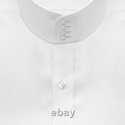 Chemise blanche formelle pour homme à col montant chinois mandarin type grand-père pour bureau