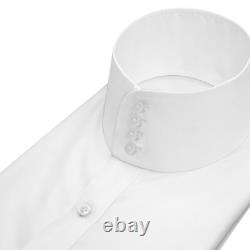 Chemise blanche formelle pour homme à col montant chinois mandarin type grand-père pour bureau
