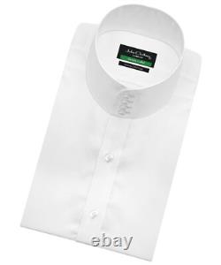Chemise blanche formelle pour homme à col montant chinois mandarin type grand-père pour bureau